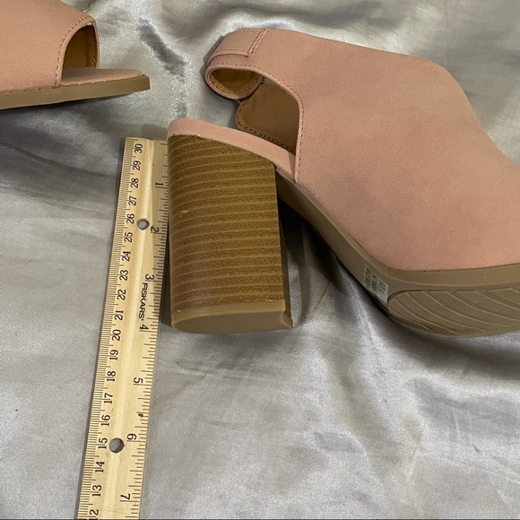 blush sling back open toe chunky heel bootie - Picture 4 of 8